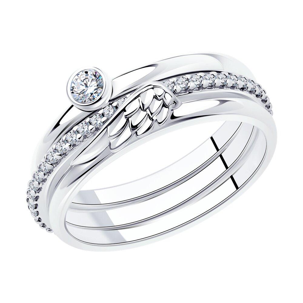 Кольцо из серебра с фианитами - видео на модели