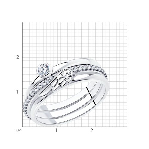 Кольцо из серебра с фианитами из серебро — вид 5