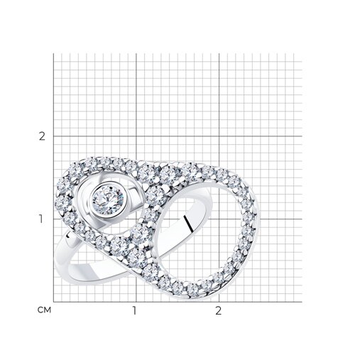 Кольцо из серебра с фианитами из серебро — вид 4