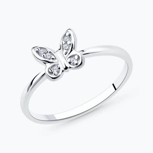 Кольцо из серебра с фианитами - видео на модели