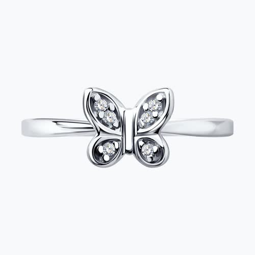 Кольцо из серебра с фианитами из серебро — вид 3