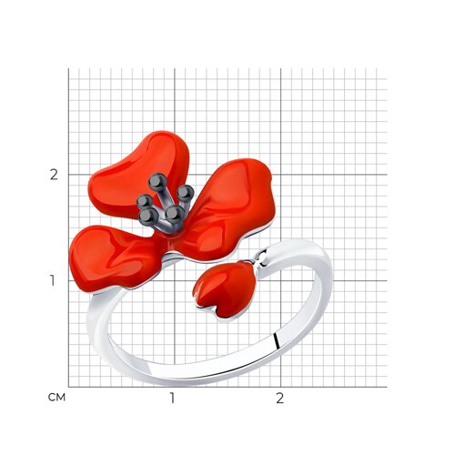 Кольцо из серебра с эмалью из серебро — вид 4