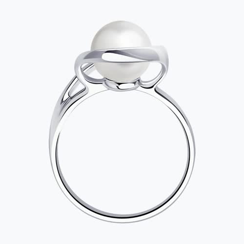 Кольцо из серебра с жемчугом из серебро — вид 2