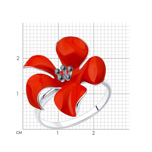 Кольцо из серебра с эмалью из серебро — вид 5