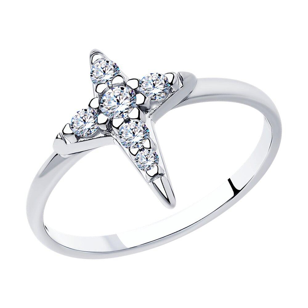 Кольцо из серебра с фианитами - фото 1