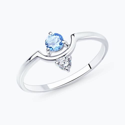 Кольцо из серебра с фианитами - видео на модели