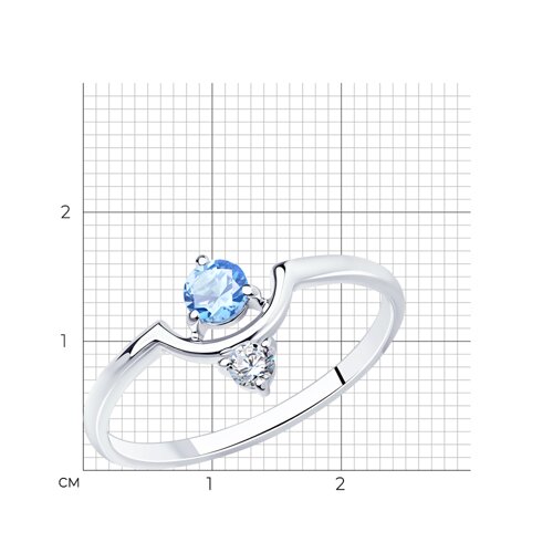 Кольцо из серебра с фианитами из серебро — вид 4