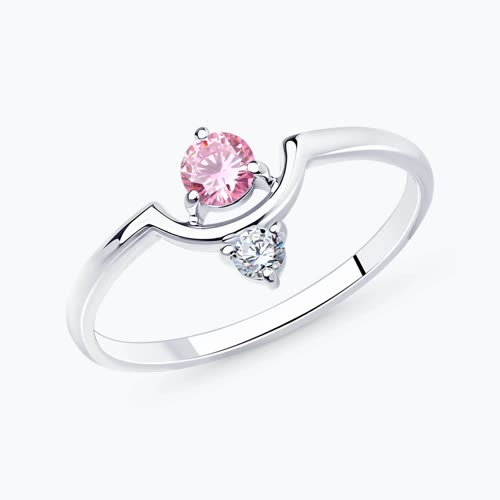 Кольцо из серебра с фианитами - видео на модели