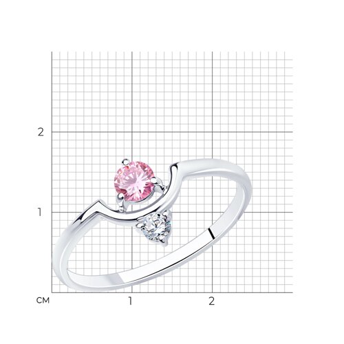 Кольцо из серебра с фианитами из серебро — вид 3