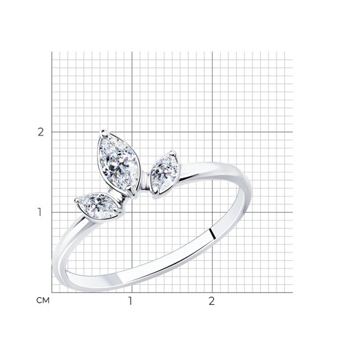 Кольцо из серебра с фианитами из серебро — вид 3