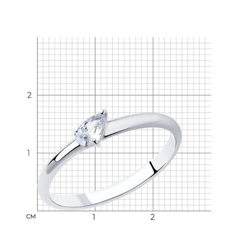 Кольцо из серебра с фианитом из серебро — вид 4