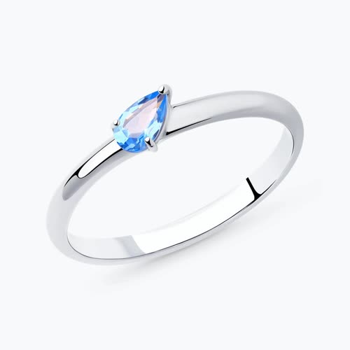 Кольцо из серебра с фианитом - видео на модели