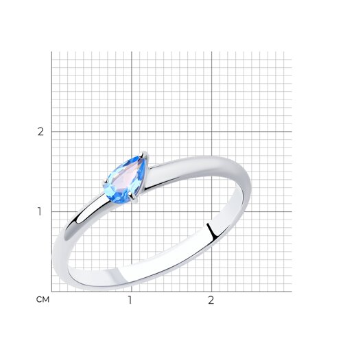 Кольцо из серебра с фианитом из серебро — вид 5