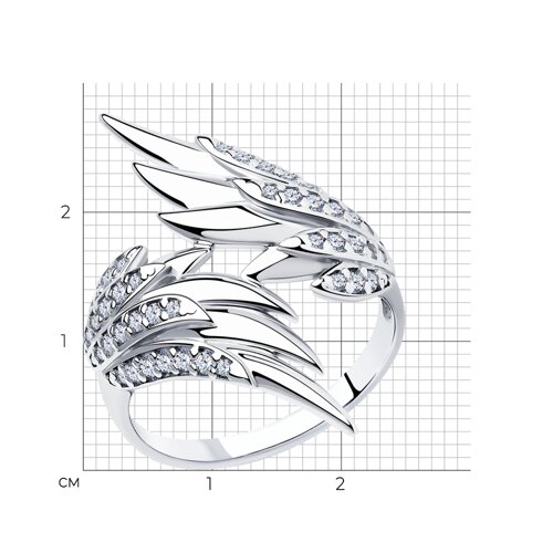 Кольцо из серебра с фианитами из серебро — вид 6