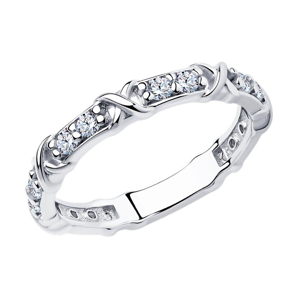 Кольцо из серебра с фианитами из серебро