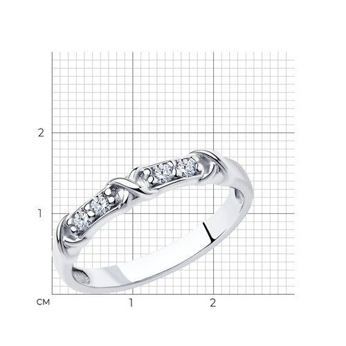 Кольцо из серебра с фианитами из серебро — вид 4