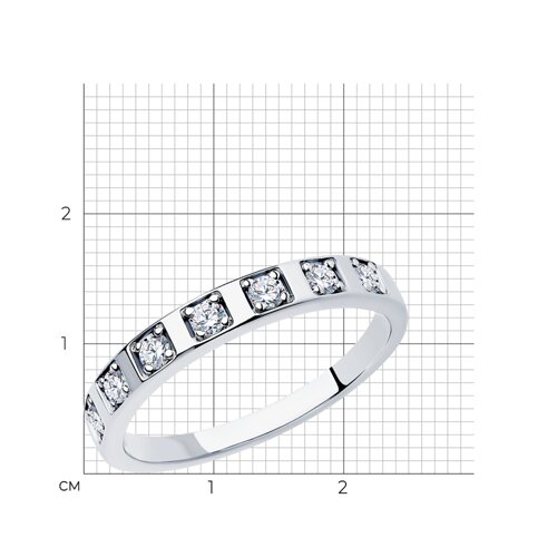 Кольцо из серебра с фианитами из серебро — вид 3