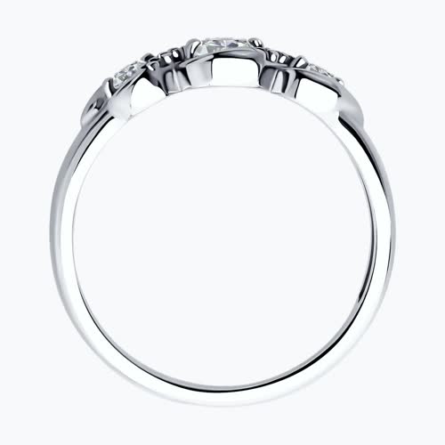 Кольцо из серебра с фианитами из серебро — вид 3