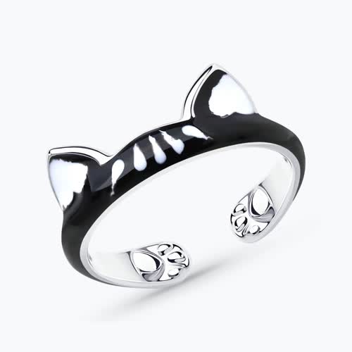 Кольцо из серебра с эмалью - видео на модели