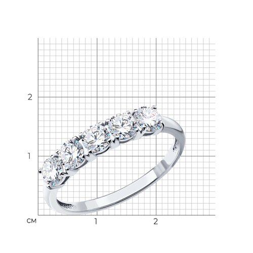 Кольцо из серебра с фианитами из серебро — вид 5