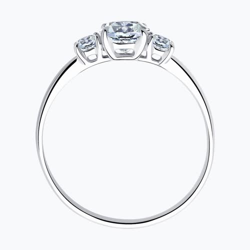 Кольцо из серебра с фианитами из серебро — вид 3