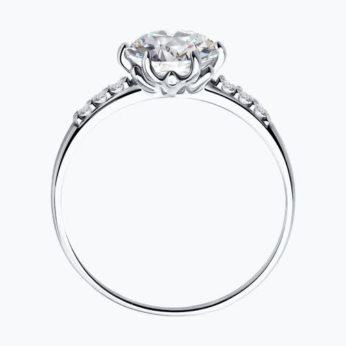 Кольцо из серебра с фианитами из серебро — вид 2