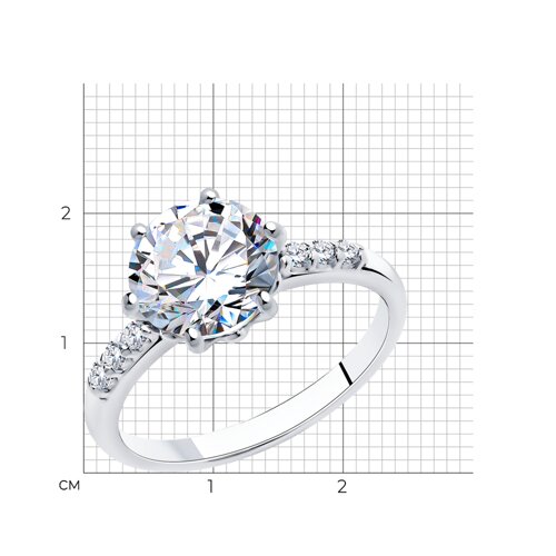 Кольцо из серебра с фианитами из серебро — вид 5