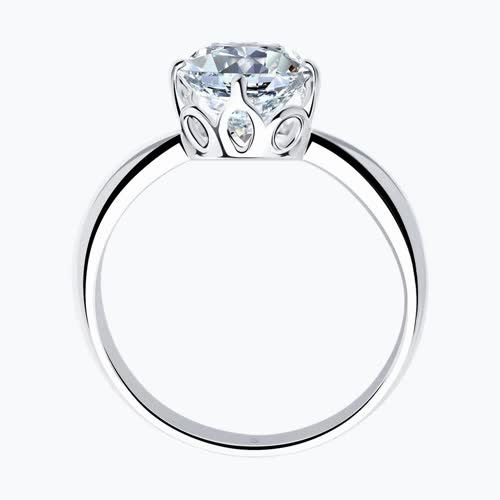 Кольцо из серебра с фианитом из серебро — вид 2