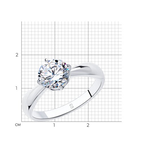 Кольцо из серебра с фианитом из серебро — вид 5