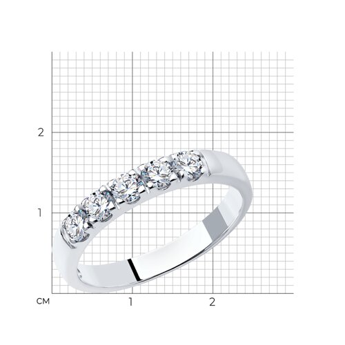 Кольцо из серебра с фианитами из серебро — вид 5