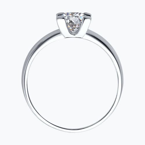 Кольцо из серебра с фианитом из серебро — вид 2