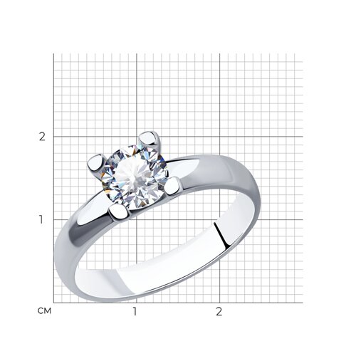 Кольцо из серебра с фианитом из серебро — вид 5