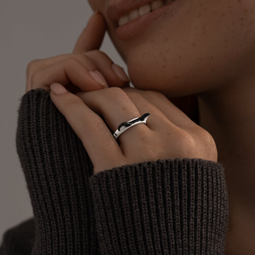 Кольцо из серебра с эмалью из серебро — вид 3