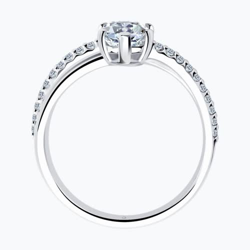 Кольцо из серебра с фианитами из серебро — вид 2