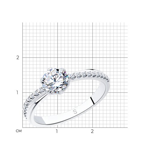 Кольцо из серебра с фианитами из серебро — вид 4