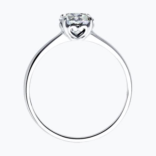 Кольцо из серебра с фианитом из серебро — вид 2