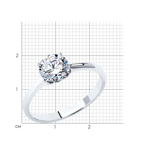 Кольцо из серебра с фианитом из серебро — вид 8