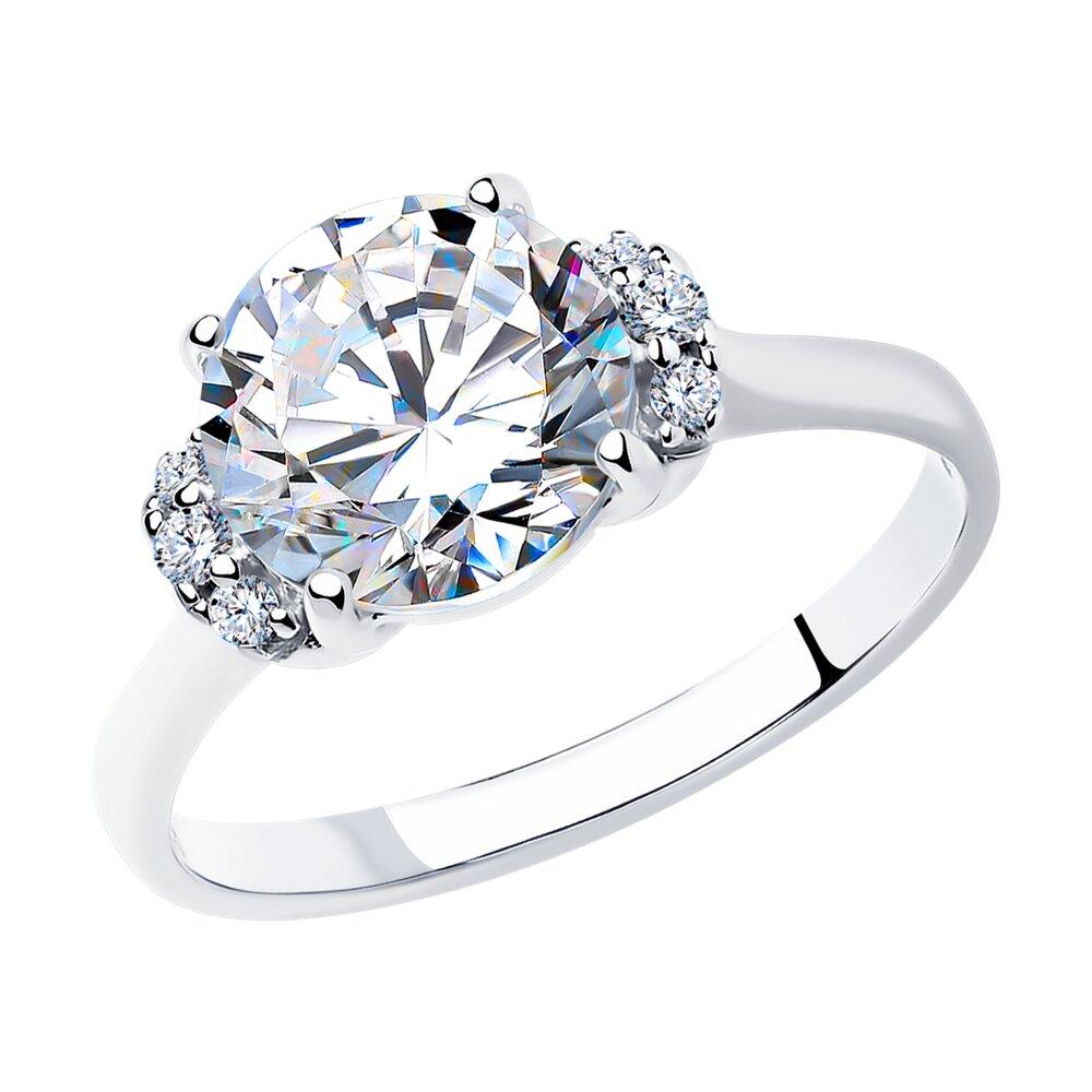 Кольцо из серебра с фианитами - видео на модели