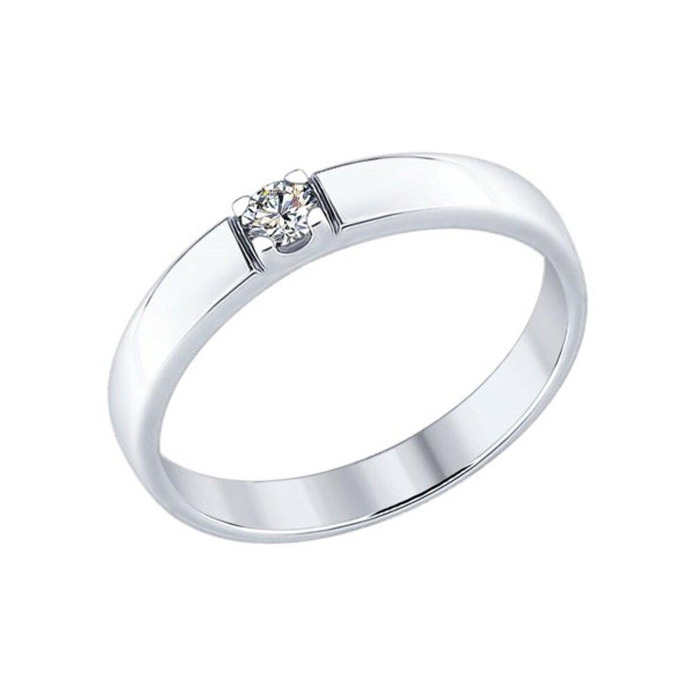 Кольцо из серебра с фианитом - видео на модели