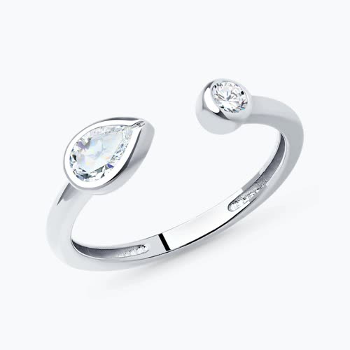 Кольцо из серебра с фианитами из серебро