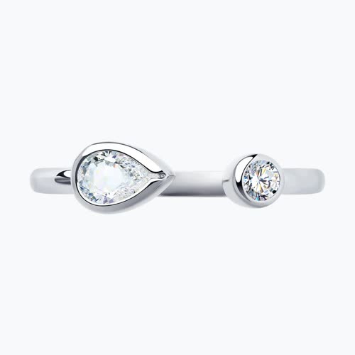 Кольцо из серебра с фианитами из серебро — вид 2