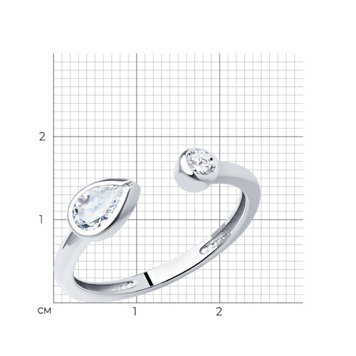 Кольцо из серебра с фианитами из серебро — вид 4