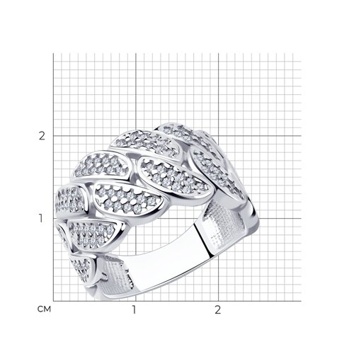 Кольцо из серебра с фианитами из серебро — вид 4