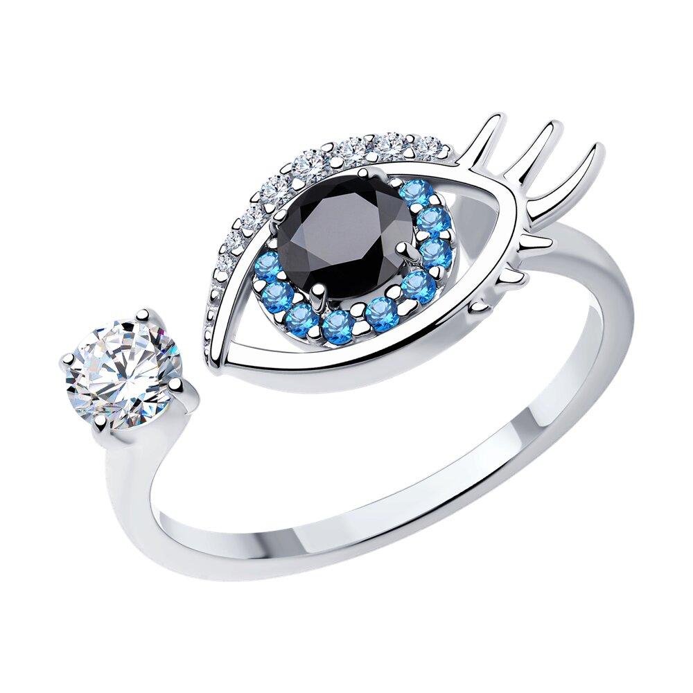 Кольцо из серебра с фианитами - видео на модели