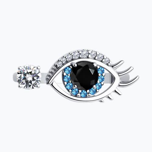 Кольцо из серебра с фианитами из серебро — вид 2