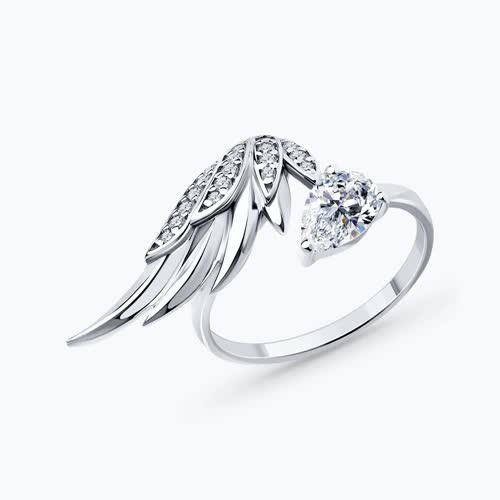 Кольцо из серебра с фианитами - видео на модели