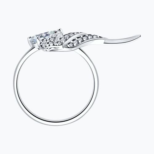 Кольцо из серебра с фианитами из серебро — вид 2