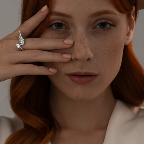 Кольцо из серебра с фианитами из серебро — вид 4