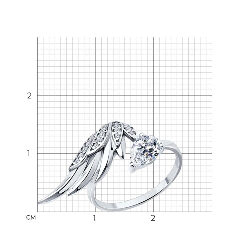 Кольцо из серебра с фианитами из серебро — вид 5