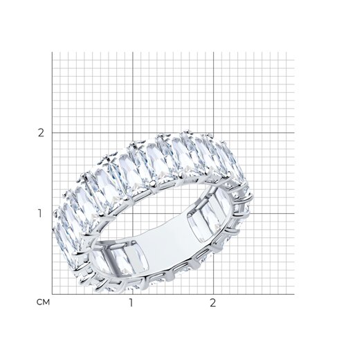 Кольцо из серебра с фианитами из серебро — вид 6